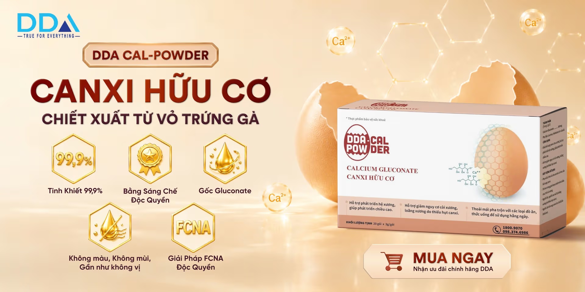 DDA Cal-Powder – Canxi hữu cơ chiết xuất từ vỏ trứng gà